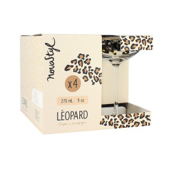 LOT DE 4 COUPES LÉOPARD 27CL EN VERRE