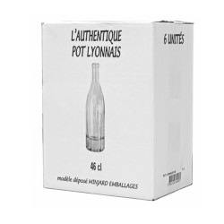 LOT DE 6 BOUTEILLES POT LYONNAIS 46CL EN VERRE TRANSPARENT