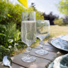 LOT DE 3 VERRES À PIED MATIGNON 19CL EN CRISTALLIN