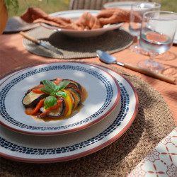 ASSIETTE PLATE AMATXI 25CM EN FAIENCE BLANC