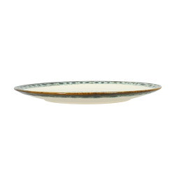 ASSIETTE PLATE ATOME 25CM EN FAIENCE BEIGE