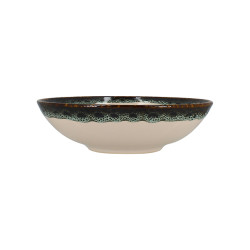 ASSIETTE CREUSE ATOME Ø 21CM EN FAÏENCE BEIGE