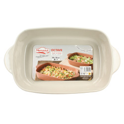 PLAT À FOUR OCTAVE RECTANGLE 38X23CM 3.3L EN GRÈS BEIGE