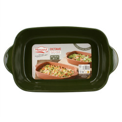 PLAT À FOUR OCTAVE RECTANGLE 38X23CM 3.3L EN GRÈS VERT
