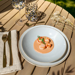 ASSIETTE CREUSE NUANCE 21CM EN PORCELAINE BLANC