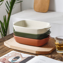 PLAT À FOUR OCTAVE RECTANGLE 38X23CM 3.3L EN GRÈS VERT