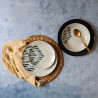 ASSIETTE CREUSE PESCARE 20CM EN PORCELAINE BLANCHE