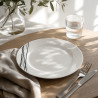 ASSIETTE PLATE CARBONE 27CM EN PORCELAINE BLANC
