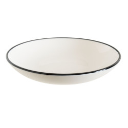 ASIETTE CREUSE LINEA NOIR 23CM EN PORCELAINE