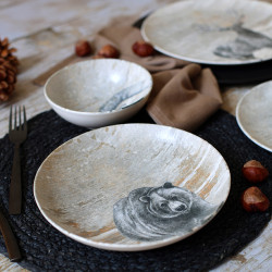 ASSIETTE CREUSE LACHAT OURS 21CM EN PORCELAINE