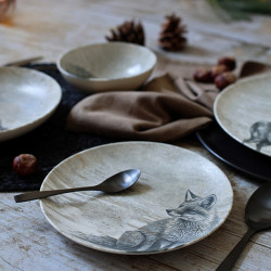 ASSIETTE DESSERT LACHAT RENARD 21CM EN PORCELAINE