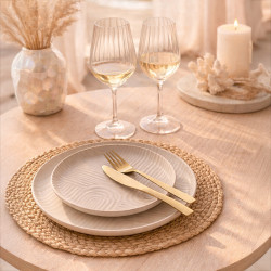 ASSIETTE PLATE DUNE 26CM EN GRÈS CREME