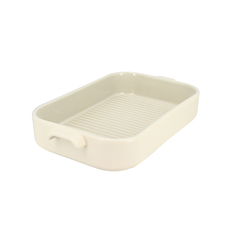 PLAT À FOUR GRILLE OCTAVE RECTANGLE 840ML 26.5X15CM EN GRÈS BEIGE