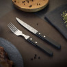 COUTEAU À PIZZA NOIR LAME MARTELÉE 21.6CM