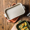 PLAT À FOUR GRILLE OCTAVE RECTANGLE 840ML 26.5X15CM EN GRÈS BEIGE