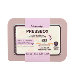 BOITE HERMÉTIQUE RECTANG PRESSBOX 820ML EN VERRE BOROSILICATE LAVANDE