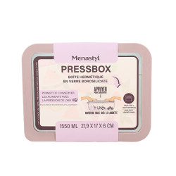 BOITE HERMÉTIQUE 1550ML RECTANGULAIRE PRESSBOX EN VERRE LAVANDE