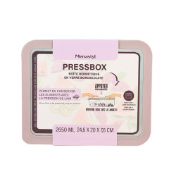 BOITE HERMÉTIQUE 2650ML RECTANGULAIRE PRESSBOX EN VERRE LAVANDE
