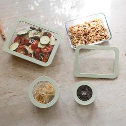 BOITE HERMÉTIQUE RECTANG PRESSBOX 2650ML EN VERRE BOROSILICATE CELADON