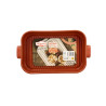 PLAT À FOUR GRILLE OCTAVE RECTANGLE 26.5X15 CM EN GRÈS TERRACOTTA