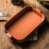 PLAT À FOUR GRILLE OCTAVE RECTANGLE 26.5X15 CM EN GRÈS TERRACOTTA