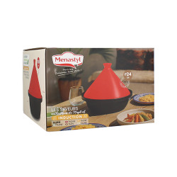 TAJINE D24CM FOND ALU INDUCTION COUVERCLE EN CÉRAMIQUE MAGENTA