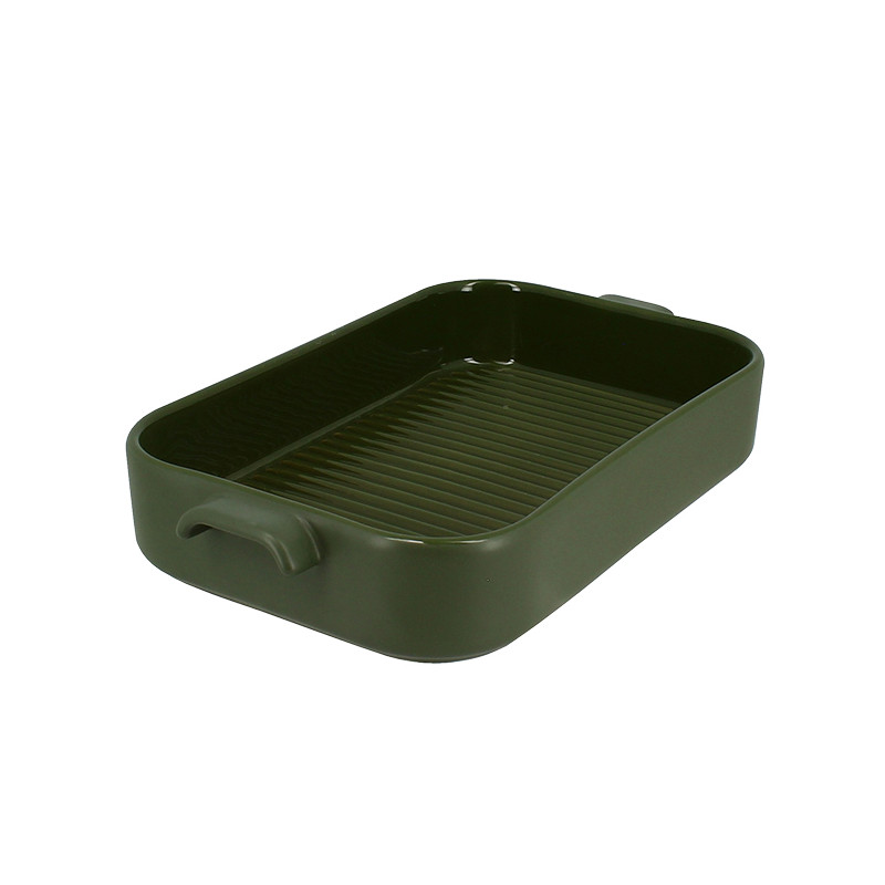 PLAT À FOUR GRILLE OCTAVE RECTANGLE 840ML 26.5X15CM EN GRÈS VERT
