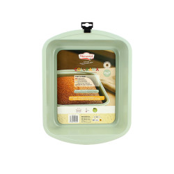 PLAT A FOUR COLORAMA 35X27CM EN ACIER CARBONE CELADON