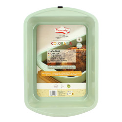 PLAT A FOUR COLORAMA 45X30CM EN ACIER CARBONE CELADON