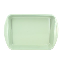 PLAT A FOUR COLORAMA 45X30CM EN ACIER CARBONE CELADON