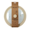 COUVERCLE MULTI TAILLE 26/28/30CM EN VERRE TREMPÉ ET SILICONE BEIGE