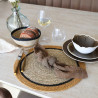 SET DE TABLE IRIS D38CM EN JONC DE MER NATUREL ET JAUNE