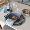 SET DE TABLE IRIS D38CM EN JONC DE MER NATUREL ET BLEU