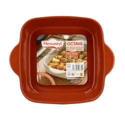 PLAT À FOUR OCTAVE CARRÉ 24CM 1.2L EN GRÈS TERRACOTTA