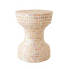MEUBLE D'APPOINT EN COQUILLE DE CAPIZ ROSE 35X35XH45CM ELORA