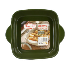 PLAT À FOUR OCTAVE CARRÉ 24CM 1.2L EN GRÈS VERT