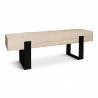 BANC BOIS DE PAULOWNIA NATUREL PIED METAL NOIR 120X29X40CM ORA
