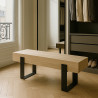 BANC BOIS DE PAULOWNIA NATUREL PIED METAL NOIR 120X29X40CM ORA