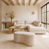 BANC EN TISSU VELOURS CÔTELÉ BEIGE ORGANIQUE COME