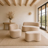 BANC EN TISSU VELOURS CÔTELÉ BEIGE ORGANIQUE COME
