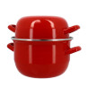 MARMITE À MOULES 18CM EN ACIER ÉMAILLÉ ROUGE