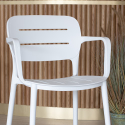 FAUTEUIL DE TABLE EN POLYPROPYLENE BLANC SUNSET