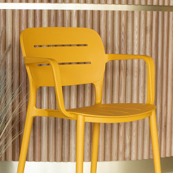 CHAISE EN POLYPROPYLÈNE JAUNE SUNSET