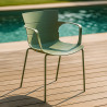 FAUTEUIL DE TABLE EN POLYPROPYLÈNE ET MÉTAL VERT MONTAUK