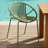FAUTEUIL DE TABLE EXTERI POLYPROPYLÈNE ET MÉTAL VERT CALYPSO