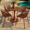 FAUTEUIL DE TABLE EN POLYPROPYLÈNE ET MÉTAL BRIQUE CALYPSO