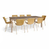 ENS TABLE 220CM EN BOIS ACACIA +8FAUTEUIL/TABLE POLYPROPYLE OCRE MONTAUK