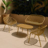 SALON DE JARDIN EN POLYPROPYLÈNE ET MÉTAL OCRE CALYPSO