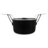FRITEUSE DU NORD 28CM EN ACIER EMAILLE NOIR AVEC PANIER