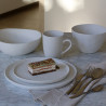 ASSIETTE À DESSERT SNOWSTACK 21CM EN GRÈS BLANC MAT